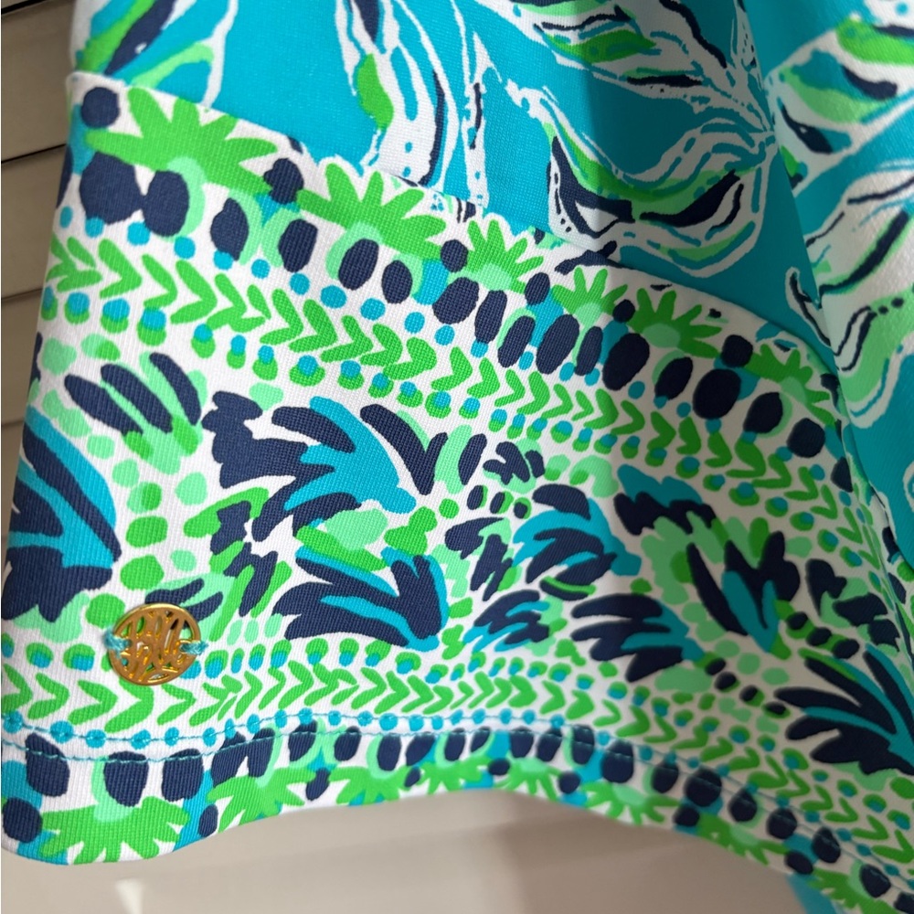 Lilly Pulitzer Blue and Green Floral Dress. 50+SPF Small - Picture 6 of 6